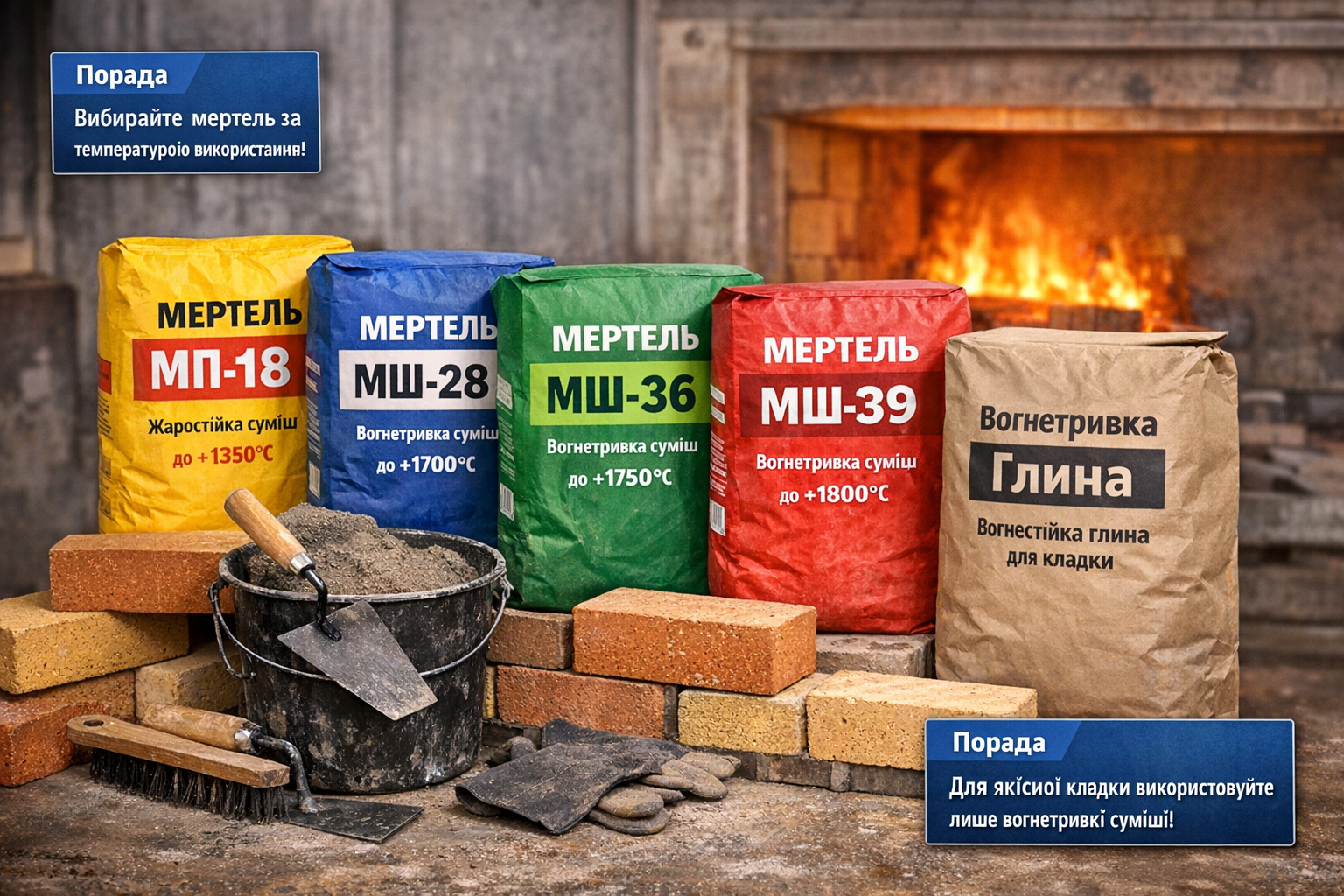 мертель шамотний