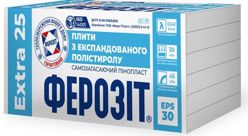 Пінопласт 25 Extra Ферозіт 1000*500*30 мм Львів