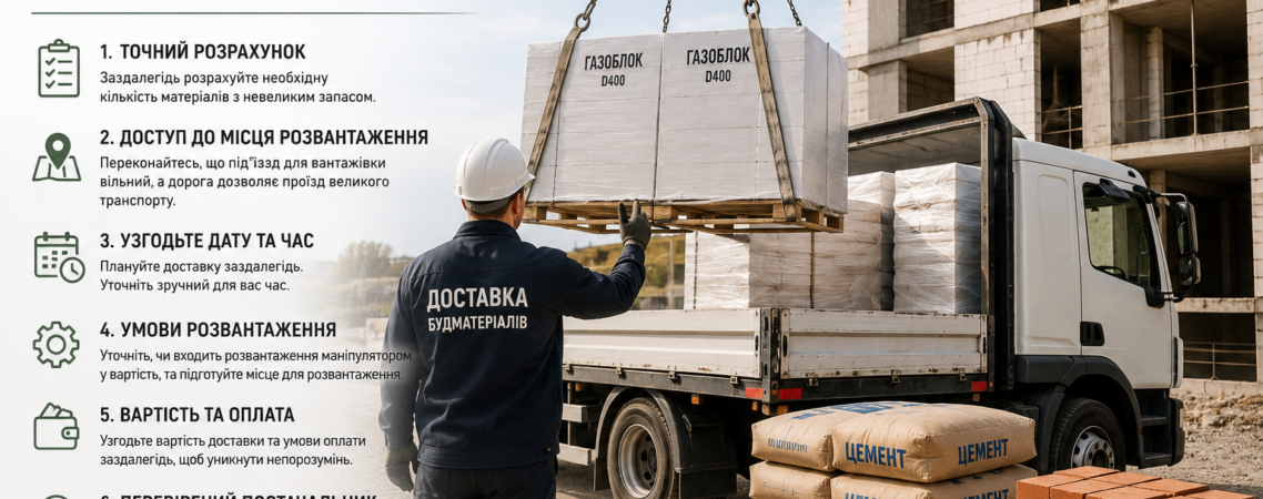 Доставка будматеріалів по Львову та області: що потрібно знати перед замовленням?